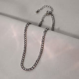 Dainty Silver Tennis Rhinestone Necklace