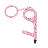 METAL RHINESTONE TOUCHLESS DOOR OPENER KEYCHAIN