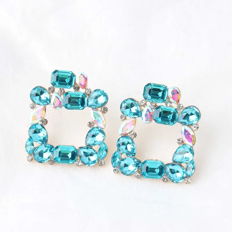 Bohemian Square Gem Earrings