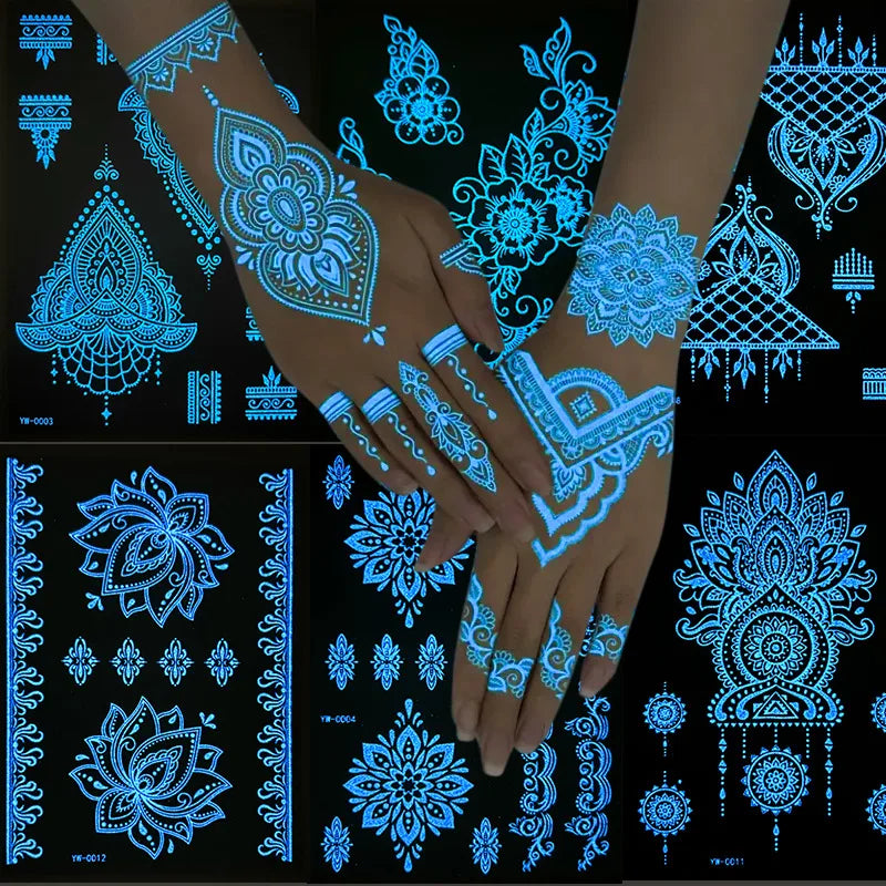 Luminous Lace Henna Tattoo Stickers