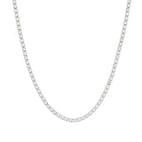 Dainty Silver Tennis Rhinestone Necklace