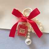 Pearl Perfume Bottle Keychains