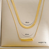 304 Stainless Steel Double Layer Necklaces