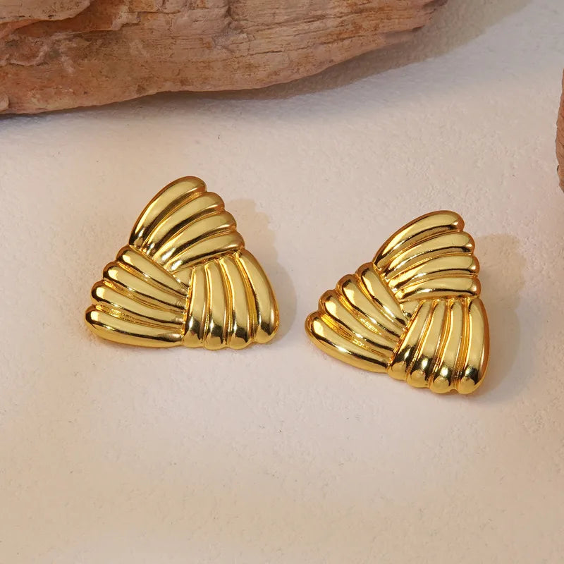 Beach Wave Gold Earrings