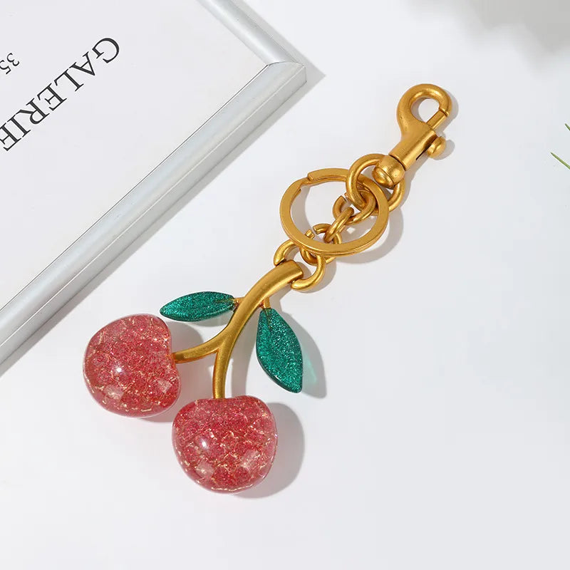 Alloy Cherry Keychain