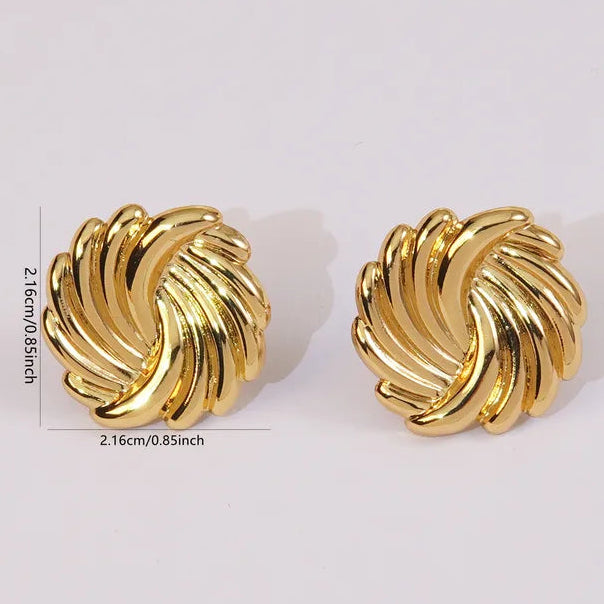 Tidal Wave Gold Earrings