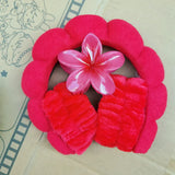 Plumeria Spa Head Band & Claw Clip Set