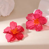 Hawaiian Acrylic Flower Earrings