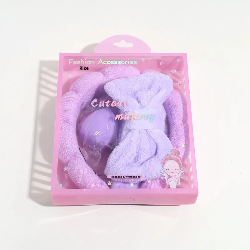 Plumeria Spa Head Band & Claw Clip Set