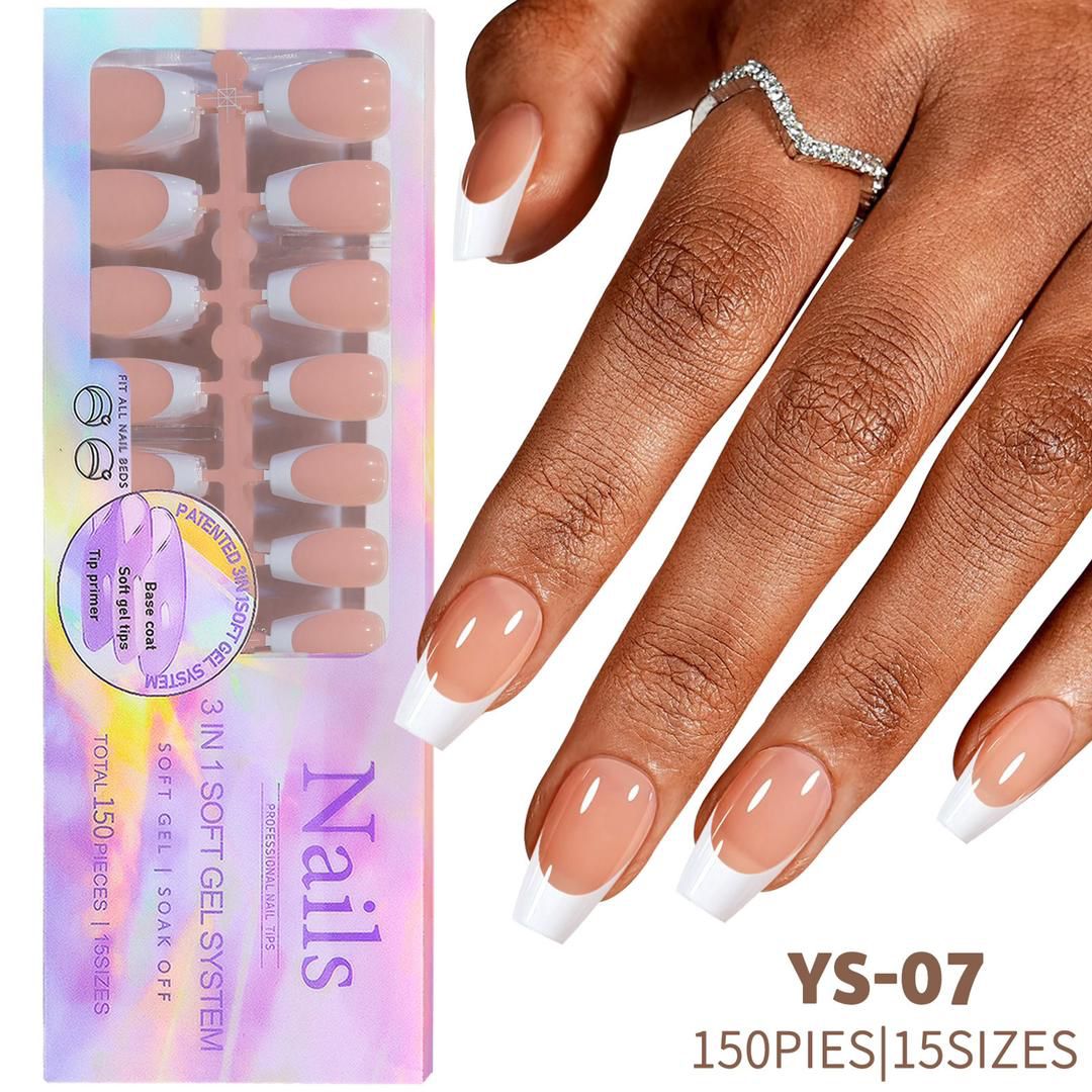 3 in 1 French Tip Gel Nail Set