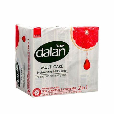 Dalan Multi Care Moisturizing Soap 2 in 1 (Pink Grapefruit & Caring Milk, 3 Pack)