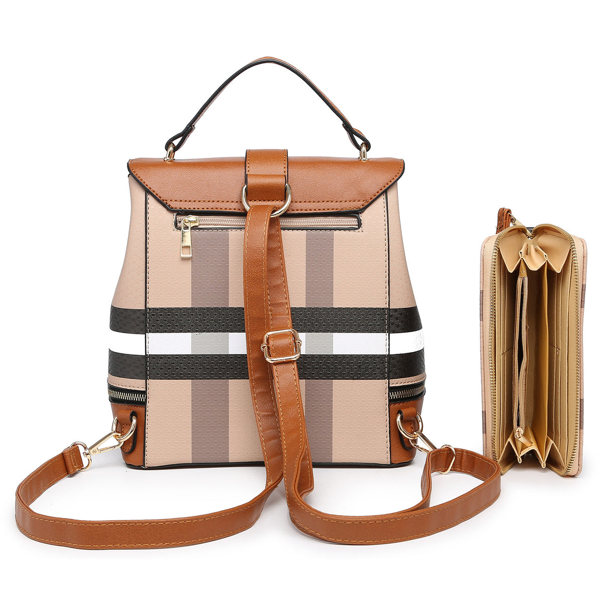 Plaid Check Convertible 2-in-1 Backpack