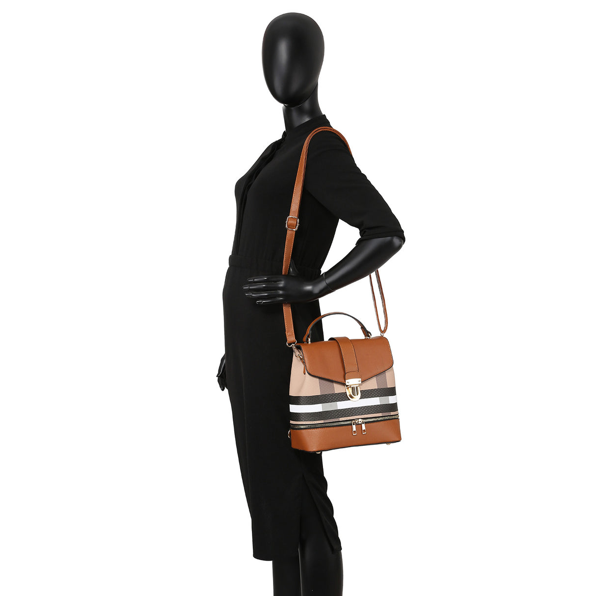 Plaid Check Convertible 2-in-1 Backpack