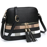 Lassy Monogram Tassel Zipper Crossbody Bag