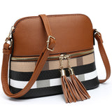 Lassy Monogram Tassel Zipper Crossbody Bag