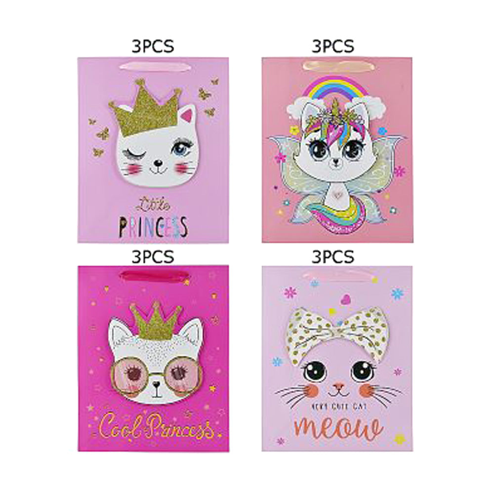 Assorted Cat Printed Gift Bags