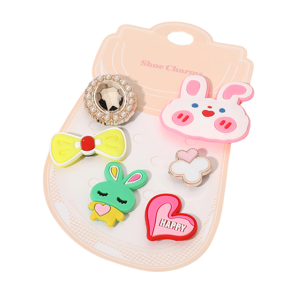 Rabbit Bow Heart Oval Stone Shoe Deco Charms