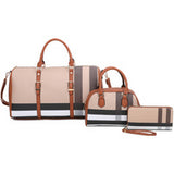 Plaid Check 3-in-1 Duffle Satchel Set