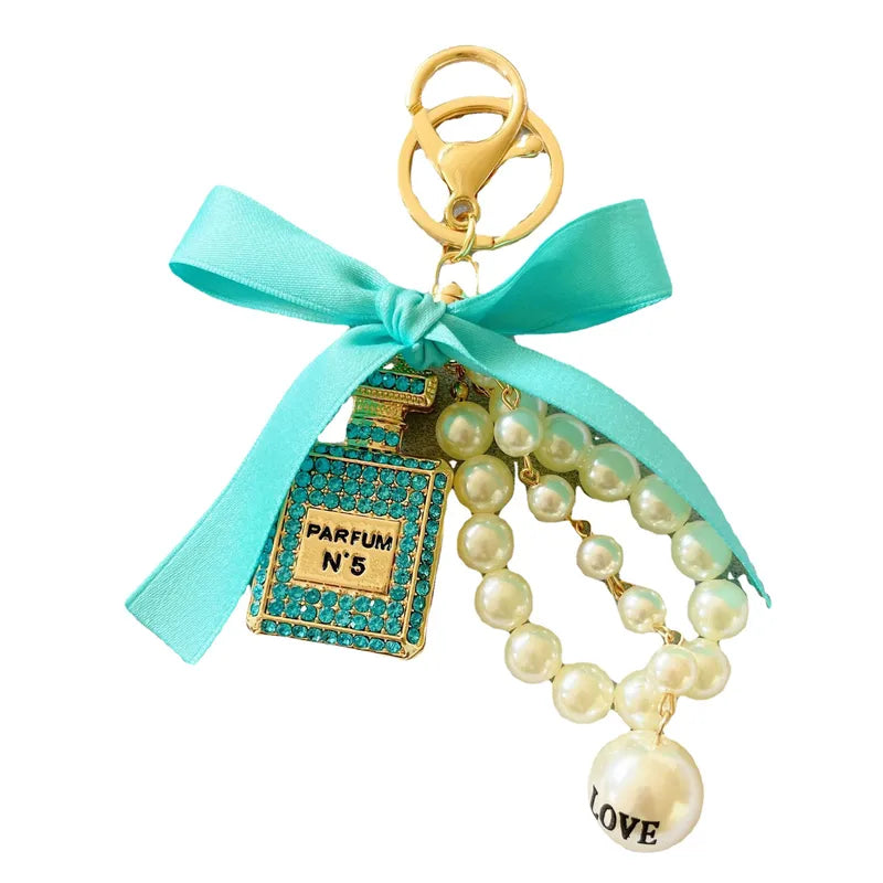 Pearl Perfume Bottle Keychains
