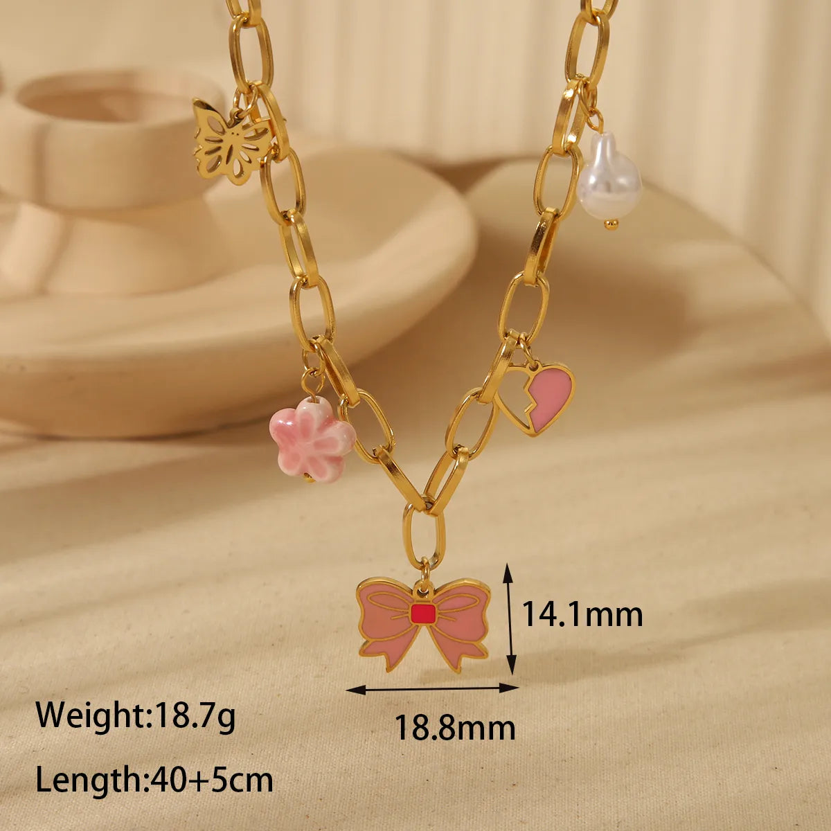 Alaia Gold Plated Charm Necklace