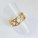 Single Row Horizontal Love Heart Ring