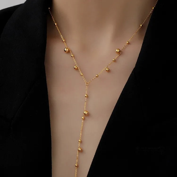 Gold Ball Drop Necklace