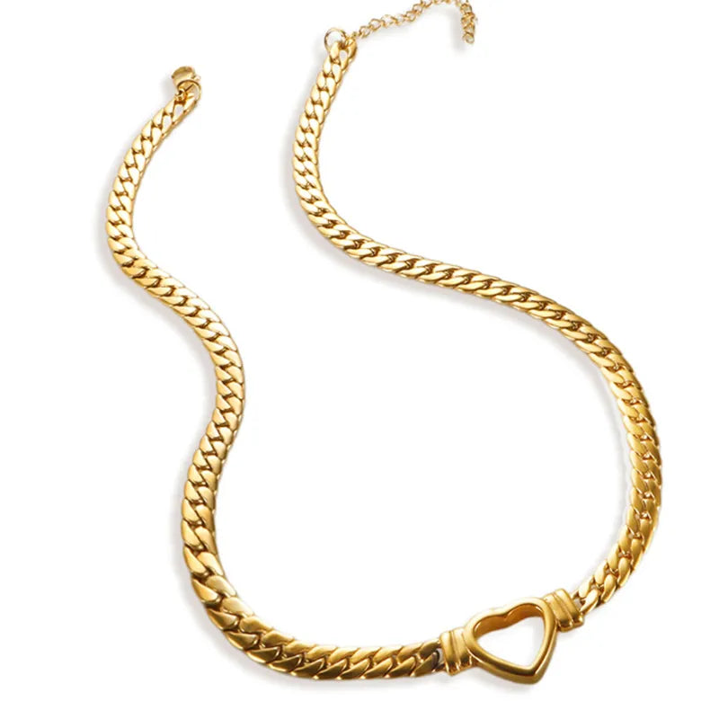 SS Hallow Heart Necklace