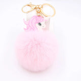 Unicorn Puffball Key Chain