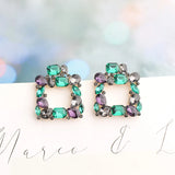 Bohemian Square Gem Earrings