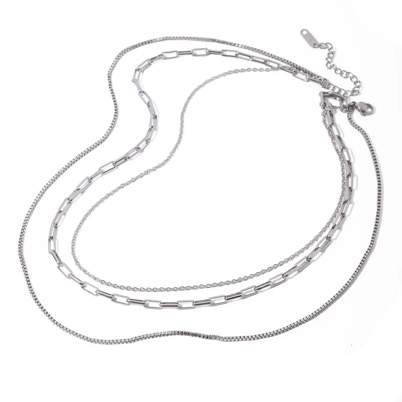3 Layered SS Necklace