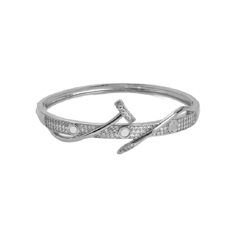 Stainless Steel Diamond Nail Cuff