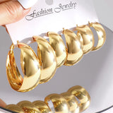 Alloy 3 Pair Hoops Earrings