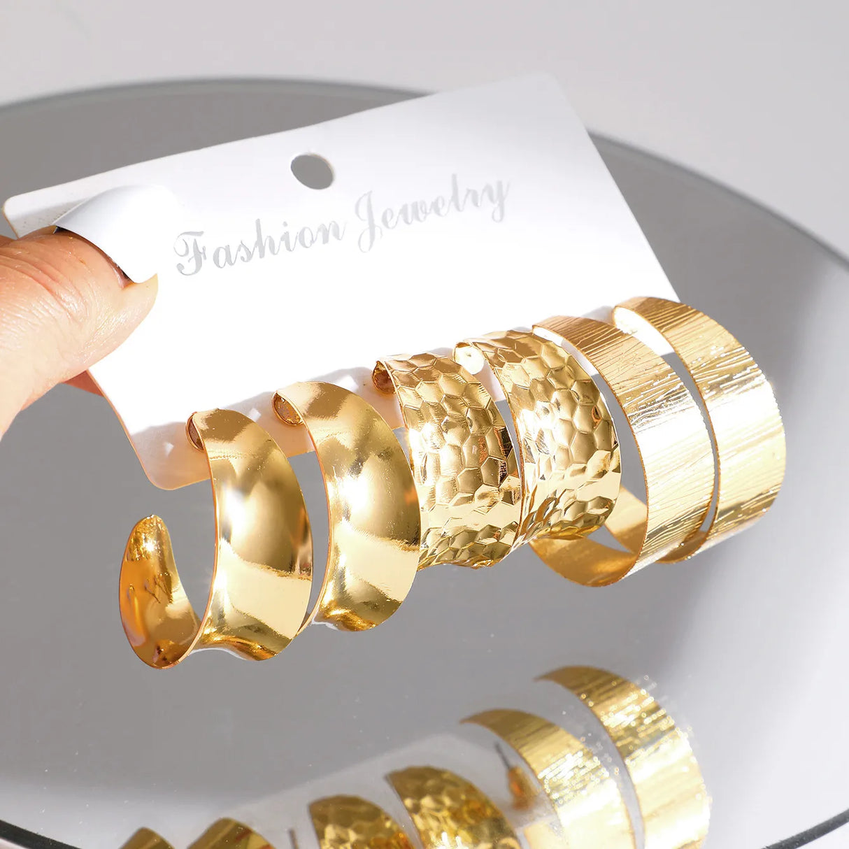 Alloy 3 Pair Hoops Earrings