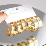 Alloy 3 Pair Hoops Earrings