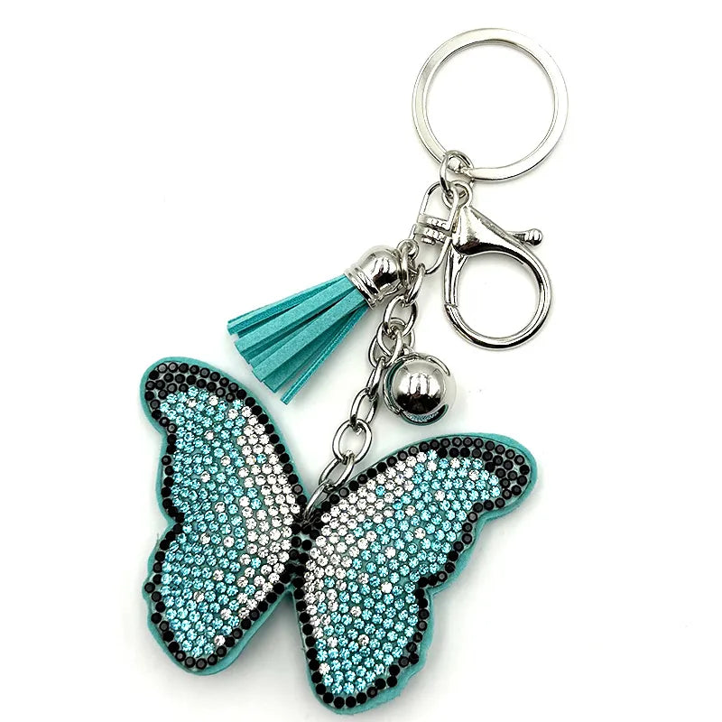 Rhinestone Butterfly Keychain