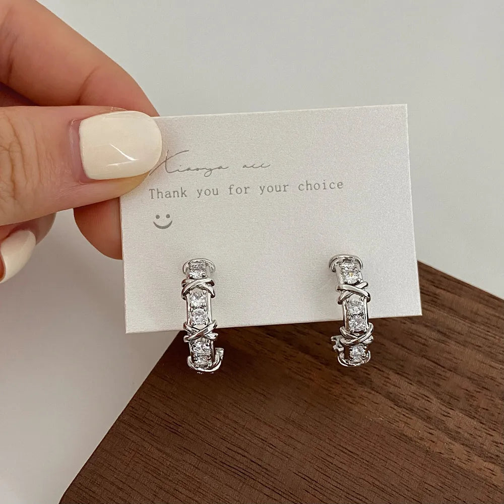 Gina Crystal Hoop Earrings
