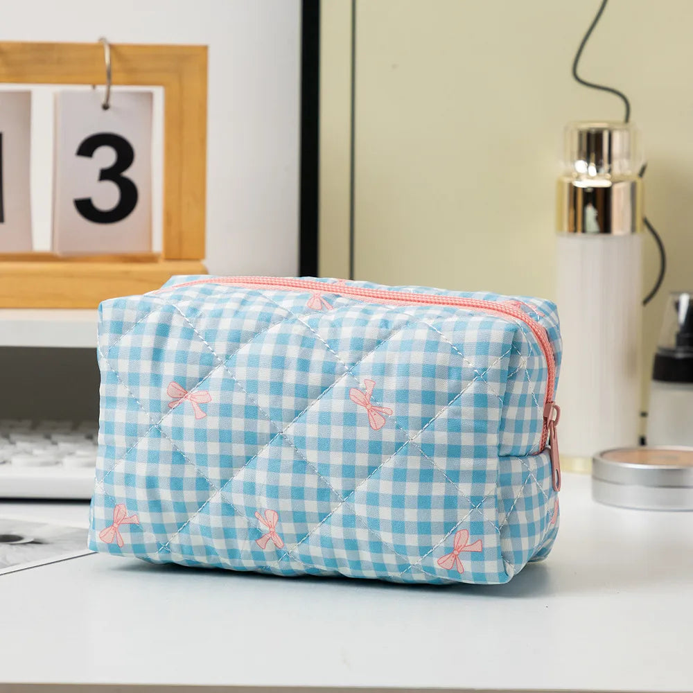 Gingham Square Makeup Bags & Storage
