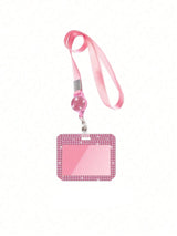 Bubble Pink Rhinestone Id Holder