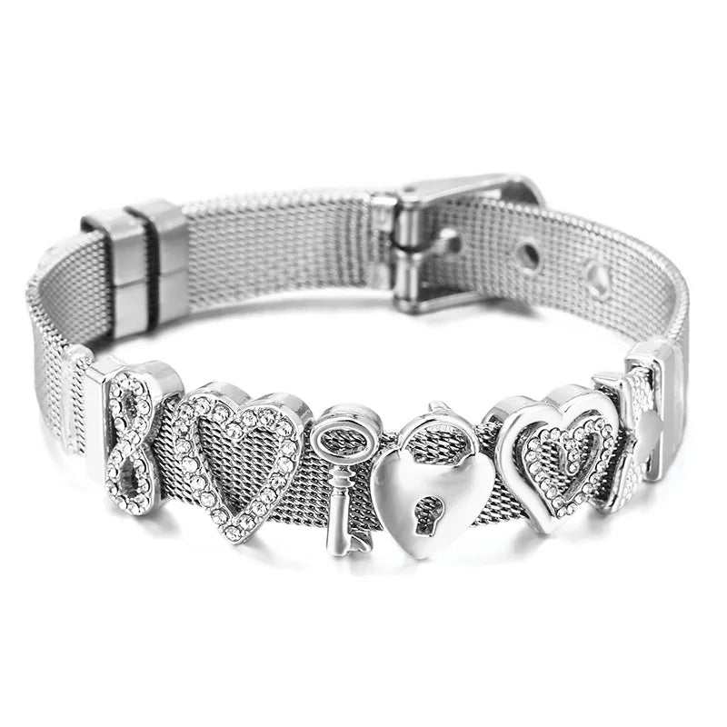 Stainless Steel Wire Charm Bracelet