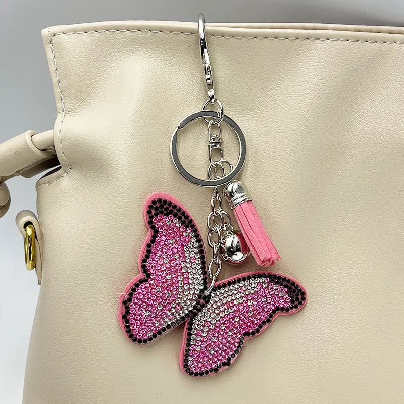 Rhinestone Butterfly Keychain