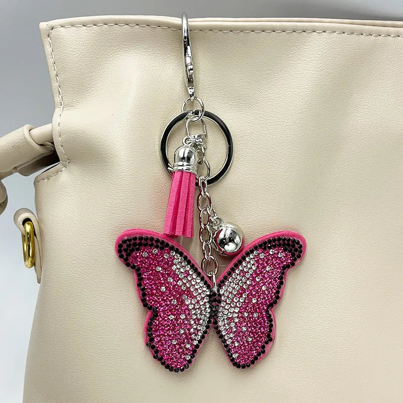 Rhinestone Butterfly Keychain