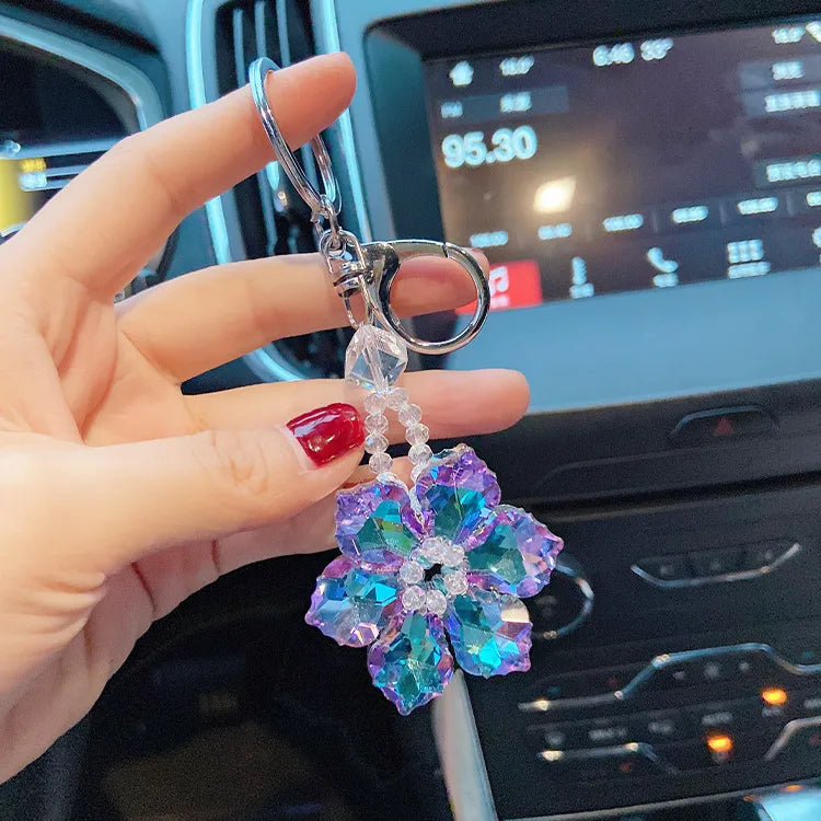 Crystal Flower Keychain