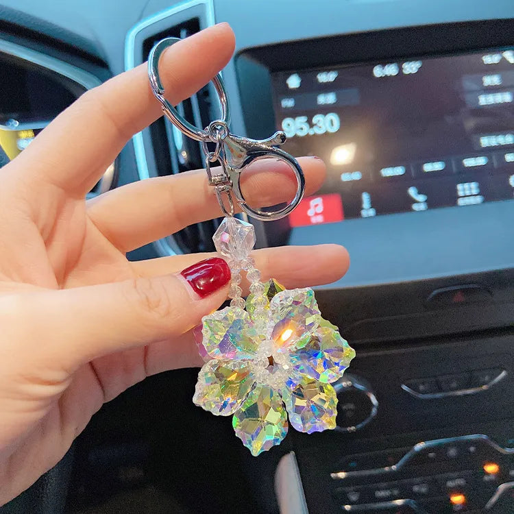 Crystal Flower Keychain