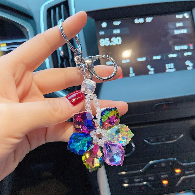 Crystal Flower Keychain