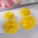 Yellow Sweet Flower Drop Earrings
