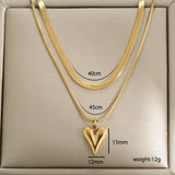 304 Stainless Steel Double Layer Necklaces