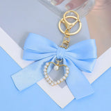 Silk Heart Bow Keychain