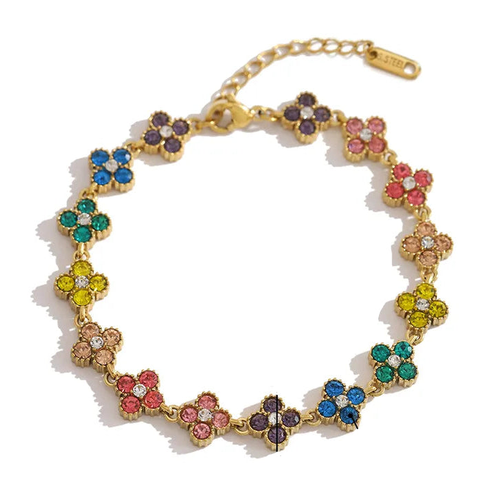 Four Leaf Clover Rhinestone Bracelet
