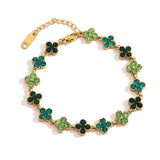 Four Leaf Clover Rhinestone Bracelet