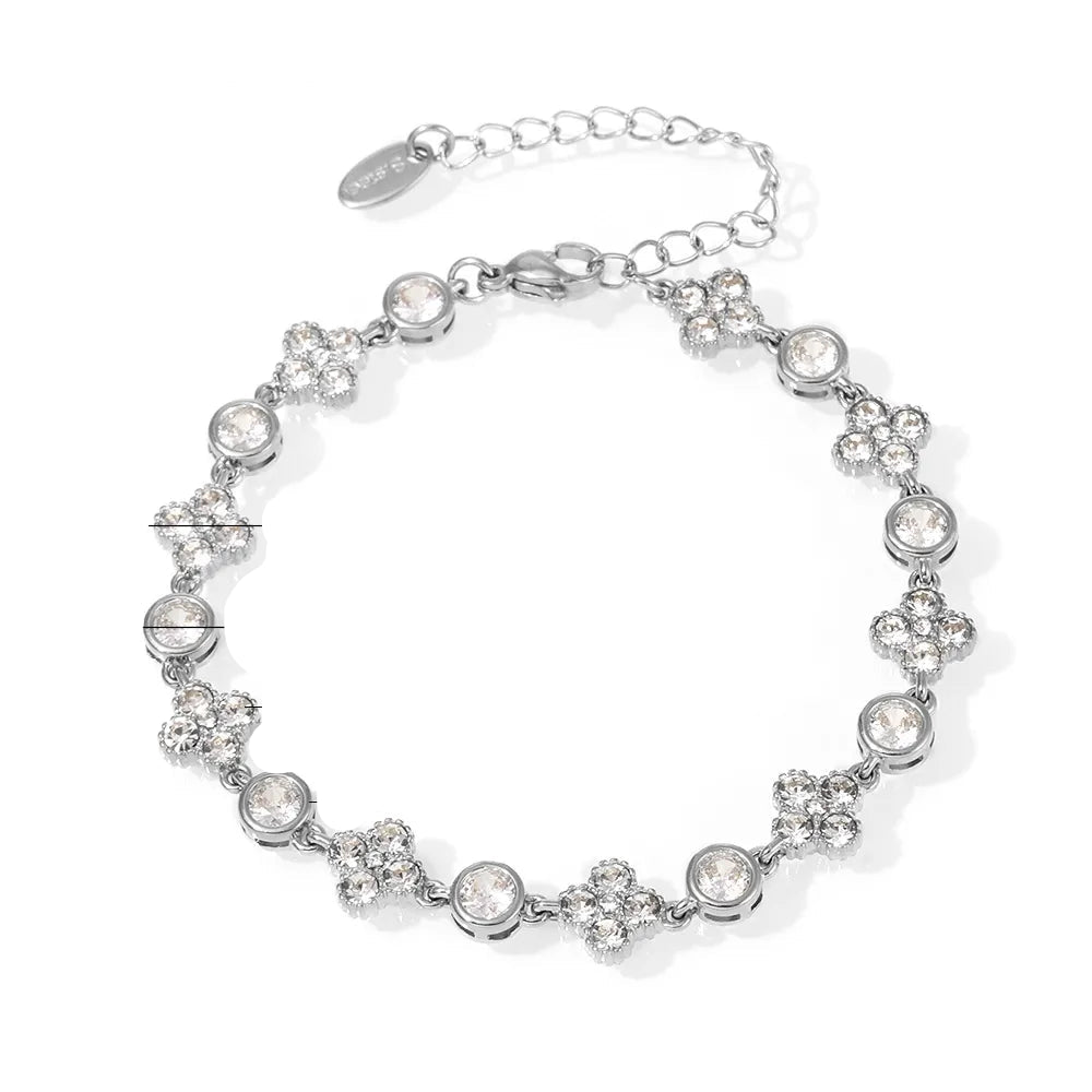 Four Leaf Clover Rhinestone Bracelet